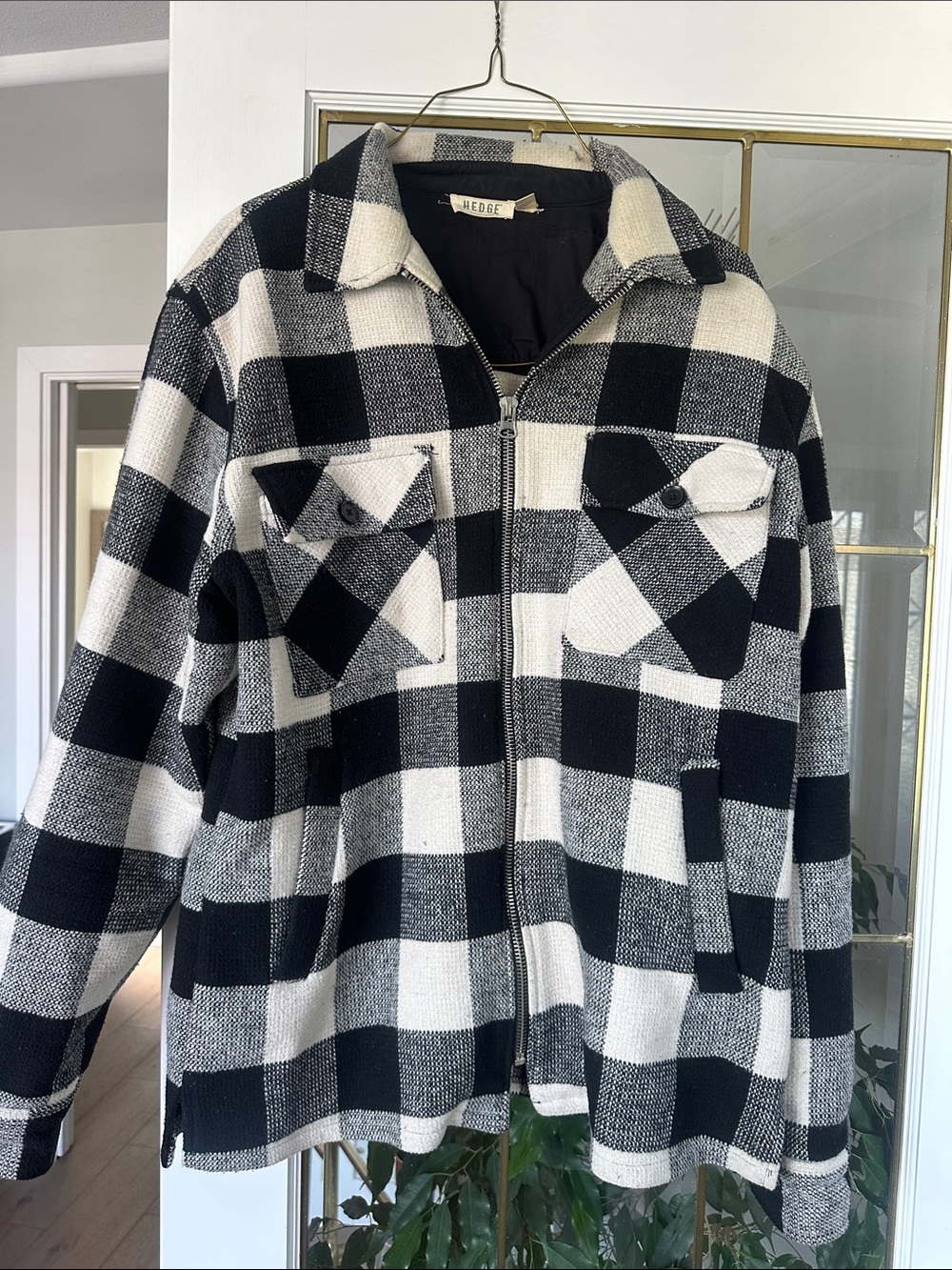 Hedge Black Lightweight Button-Front shirt/jacket